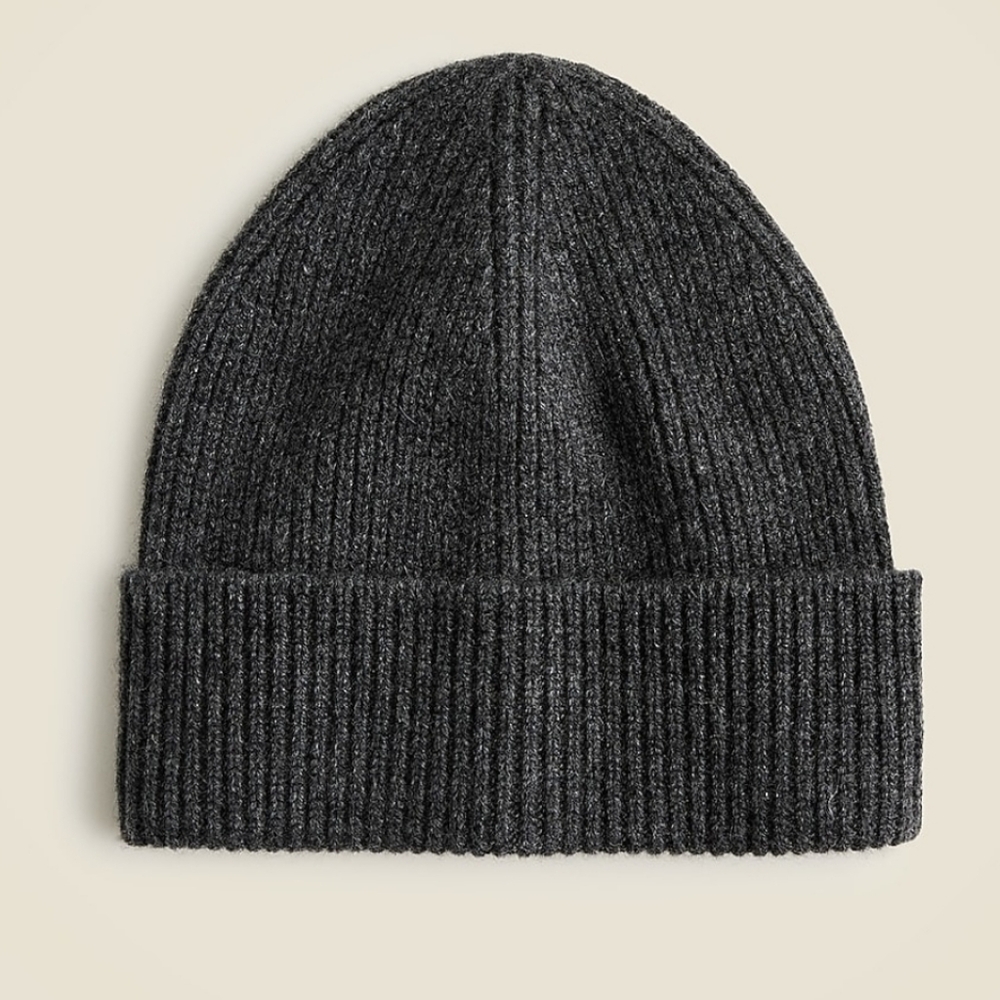 Time & Tru Ribbed Knit Beanie – Dark Green OS Unisex Hat